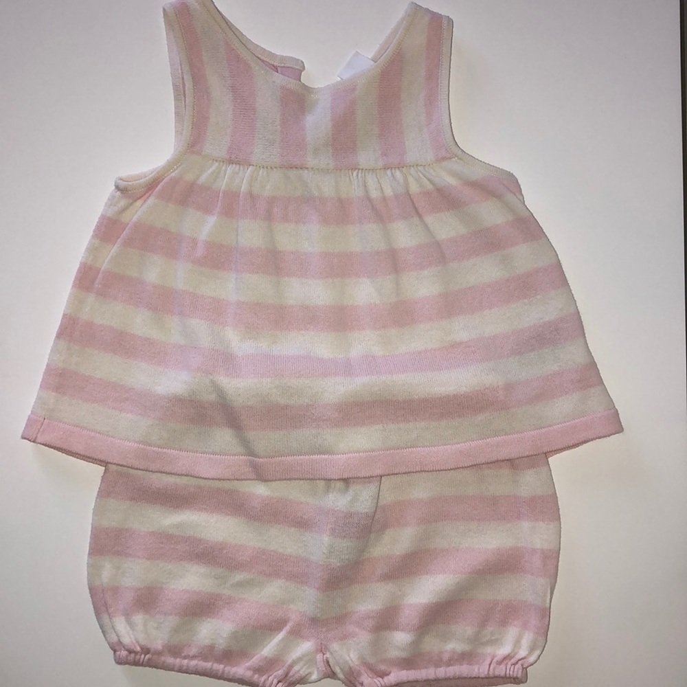 Baby Gap pink and cream knit set